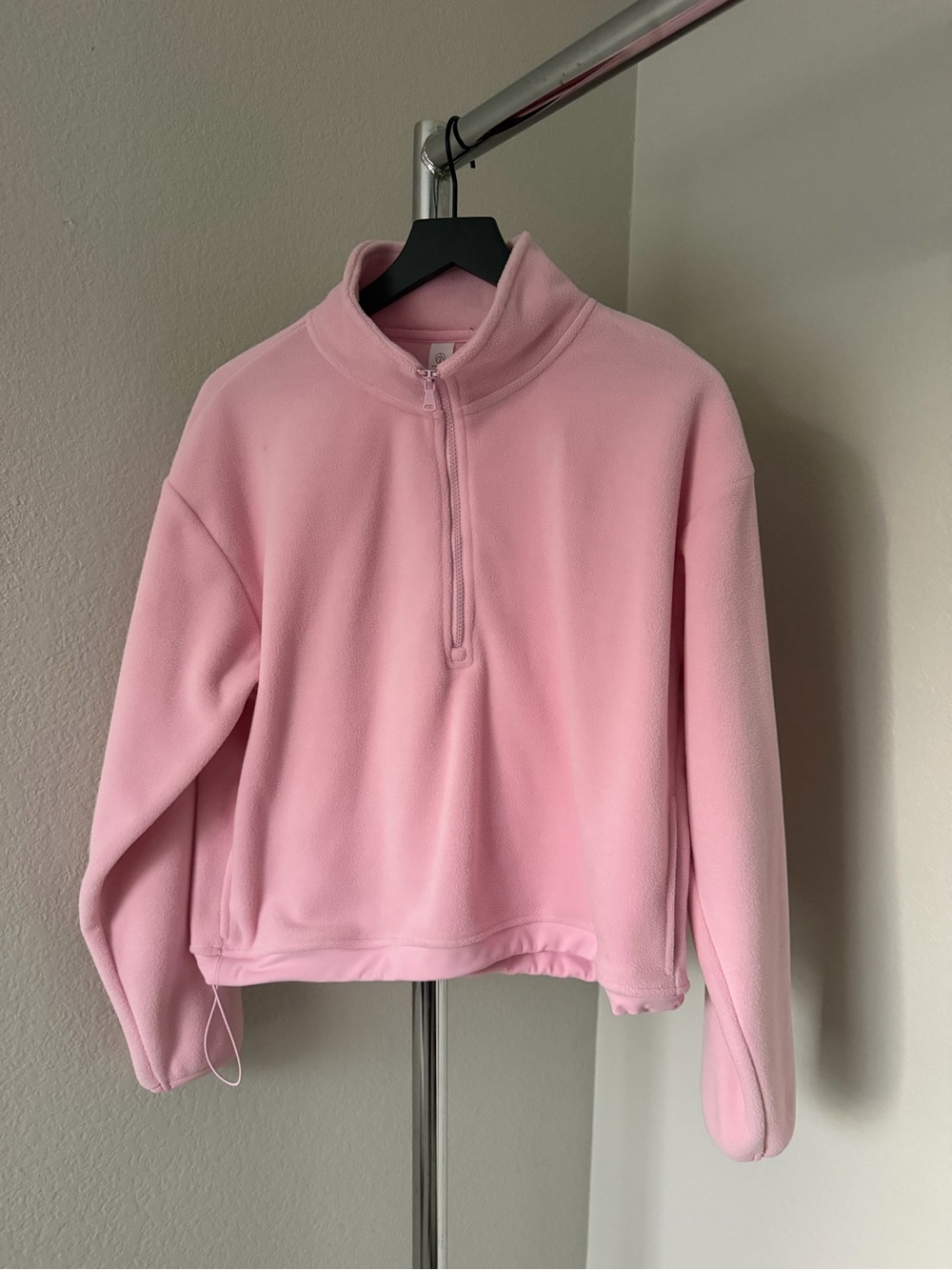 Pink Half-Zip Fleece Pullover
